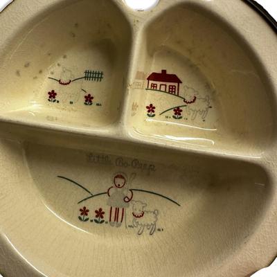 Vintage Child's Divided Ceramic "Heated" Bowl with Handles