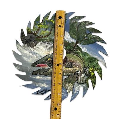 Vintage Handpainted Saw Blade with Fish 1991 by Brenda Franklin