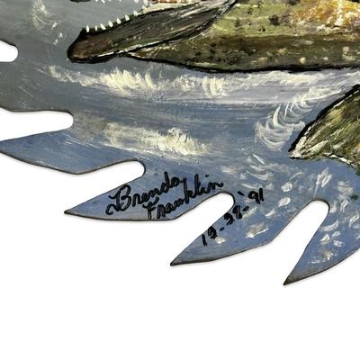 Vintage Handpainted Saw Blade with Fish 1991 by Brenda Franklin