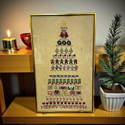 Vintage Hand Stitched Christmas Artwork