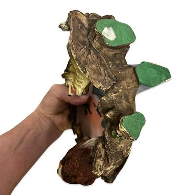 Vintage 3D Eagle and Wolves Artwork Plate with Mountains