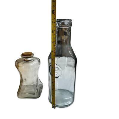 Glass Recycled Pouring Bottle and Jar with Cork
