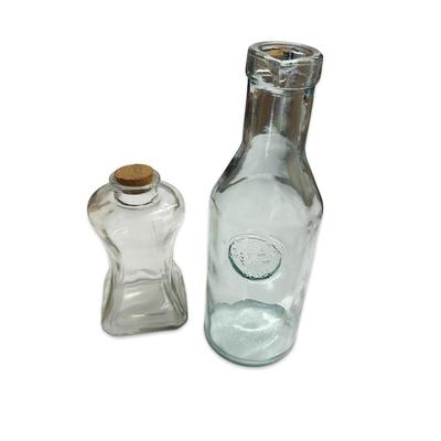 Glass Recycled Pouring Bottle and Jar with Cork