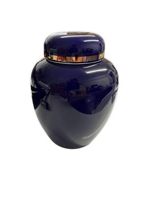 Blue Interpur Lidded Jar made in Japan