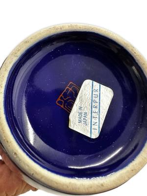 Blue Interpur Lidded Jar made in Japan