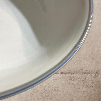 White Dansk Tapestries Bowl w Blue & Gray Trim