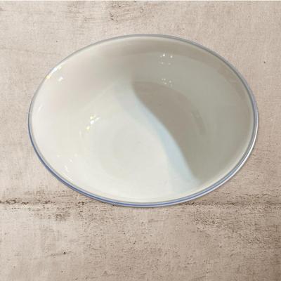 White Dansk Tapestries Bowl w Blue & Gray Trim
