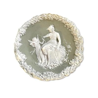 5 1/2" Bisque Porcelain Relief Wall Plaque