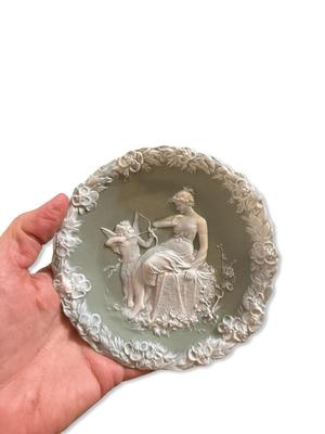 5 1/2" Bisque Porcelain Relief Wall Plaque
