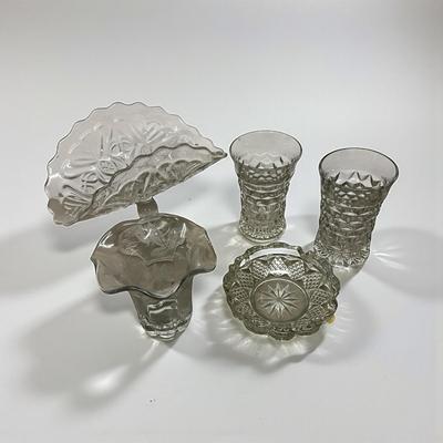Lot of 5 Clear Glass Pieces
