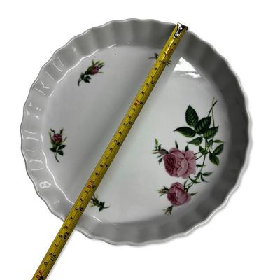 Lot of 2 Round Pie Dishes, Glass & Ceramic
