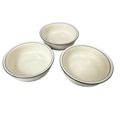 Lenox Chinastone Plue Pinstripes 3 Bowls New