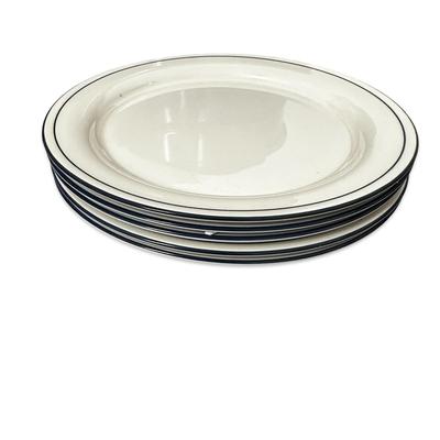 Lenox Chinastone Blue Pinstripes Dinner Plates Lot of 5 New