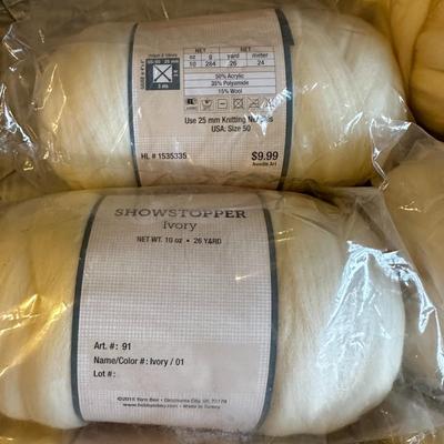Lot of Ivory Colored Thick Yarn by Showstopper