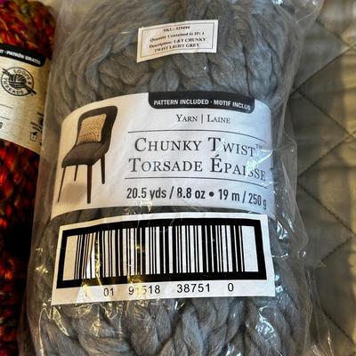 Lot of Yarn-Country Loom Colorburst + Chunky Gray