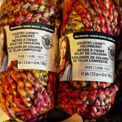 Lot of Yarn-Country Loom Colorburst + Chunky Gray