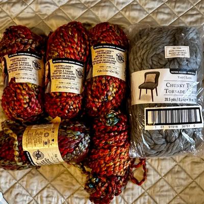 Lot of Yarn-Country Loom Colorburst + Chunky Gray
