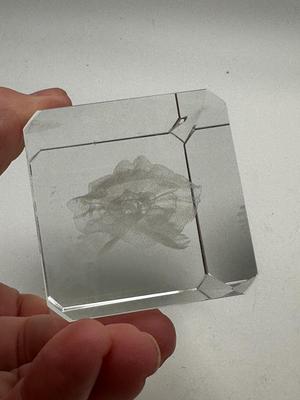 Glass Etched Angel Cube