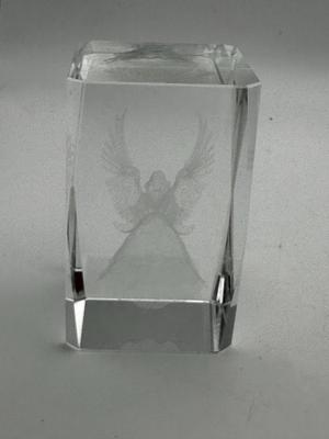 Glass Etched Angel Cube