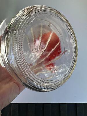 Vintage TANG Glass Container with Orange Lid