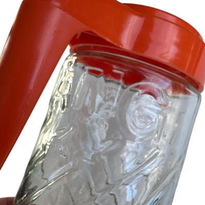 Vintage TANG Glass Container with Orange Lid