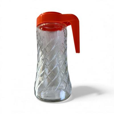 Vintage TANG Glass Container with Orange Lid