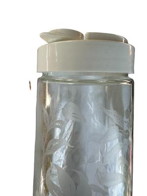 Vintage White Lidded TANG Glass Container