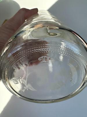 Vintage White Lidded TANG Glass Container