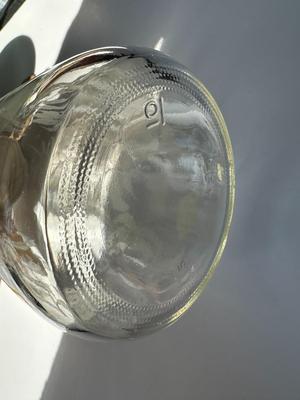Vintage White Lidded TANG Glass Container