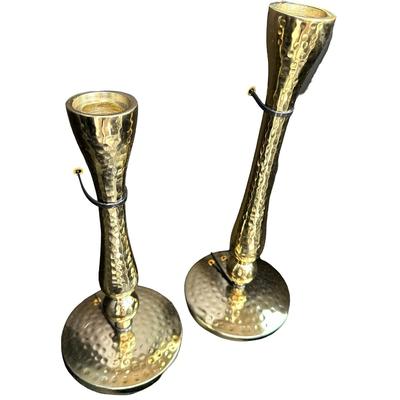 New Set of 2 Taper Candle Holders in Gold
