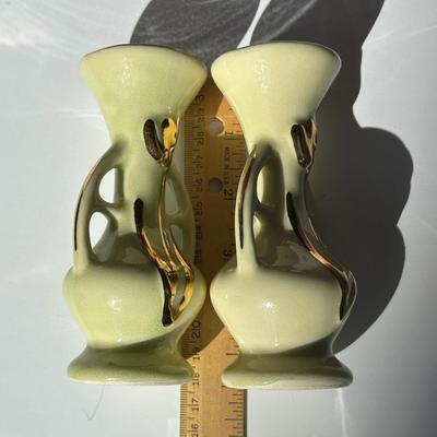 2 Matching Small Vases 5" Tall