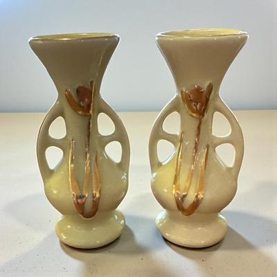 2 Matching Small Vases 5" Tall
