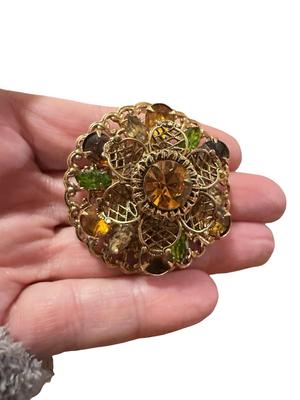 Lot of 6 Vintage Brooches, Stick Pin and Sweater Guard/Dress Clip