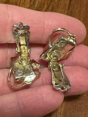 Pair of Pink Lucite Coro Brand Vintage Clip-On Earrings