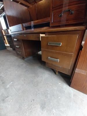 WOODEN SIX DRAWER DESK