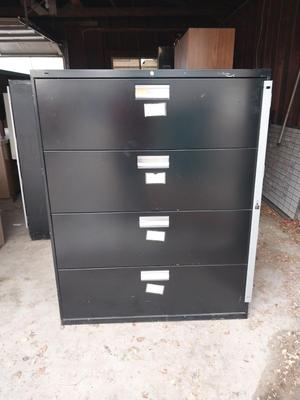BLACK METAL STORAGE CABINET