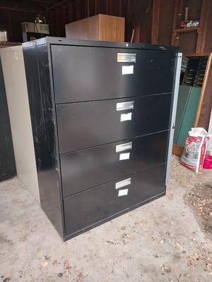 BLACK METAL STORAGE CABINET
