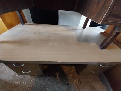 SIX DRAWER METAL DESK