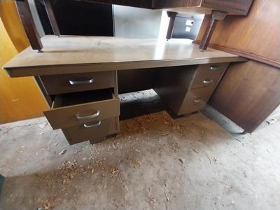 SIX DRAWER METAL DESK