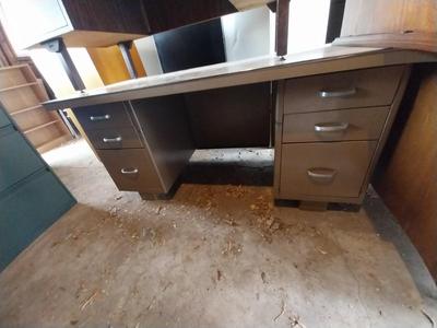 SIX DRAWER METAL DESK