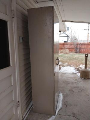 TWO DOOR METAL STORAGE CABINET