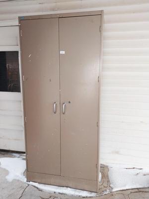 TWO DOOR METAL STORAGE CABINET