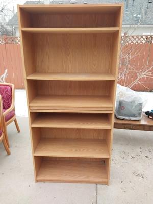 SIX SHELF WOODEN BOOKCASE