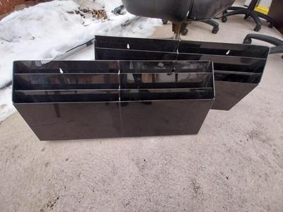 TWO METAL PAPER HOLDERS AND FOUR WALL POCKETS