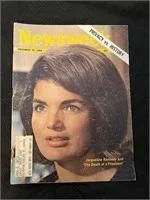 Vintage Newsweek magazine from December 26, 1966, featuring Jacqueline Kennedy on the cover.