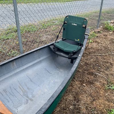 366 L.L. Bean Old Town "Guide" Canoe with Canoe Cart & 2 Paddles