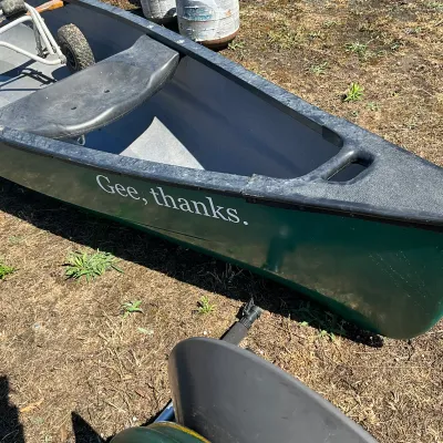 366 L.L. Bean Old Town "Guide" Canoe with Canoe Cart & 2 Paddles