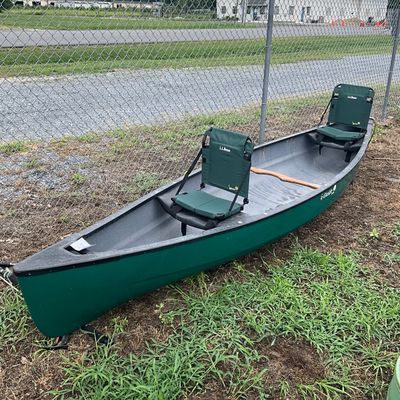 366 L.L. Bean Old Town "Guide" Canoe with Canoe Cart & 2 Paddles