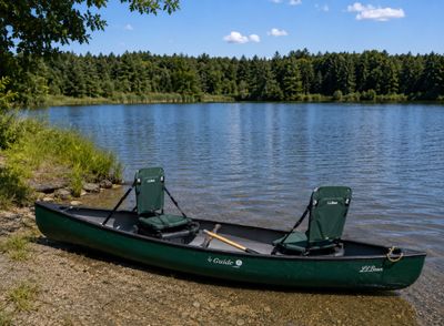 366 L.L. Bean Old Town "Guide" Canoe with Canoe Cart & 2 Paddles
