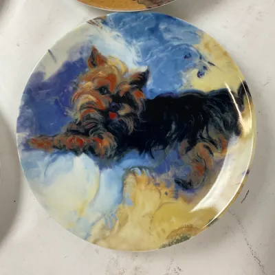677 Canine Collector Plate Set – 7 Decorative Dog Plates by Neiman Marcus & Franklin Mint